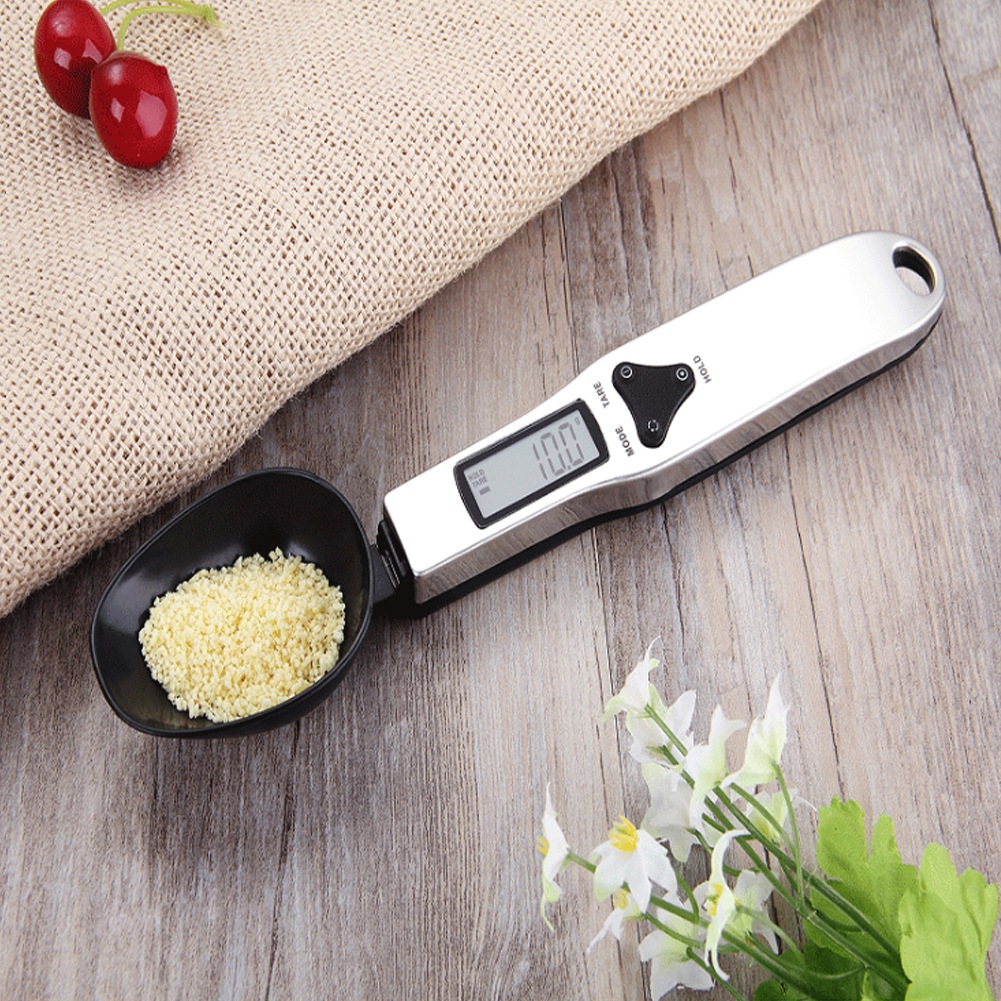 Digitale Küchenwaage Mit Löffel, 300 G/0,1 G Genauigkeit, Lcd-anzeige, Für Lebensmittel, Abs, 23 Cm, 98 G, 2 Aaa-batterien Erforderlich
