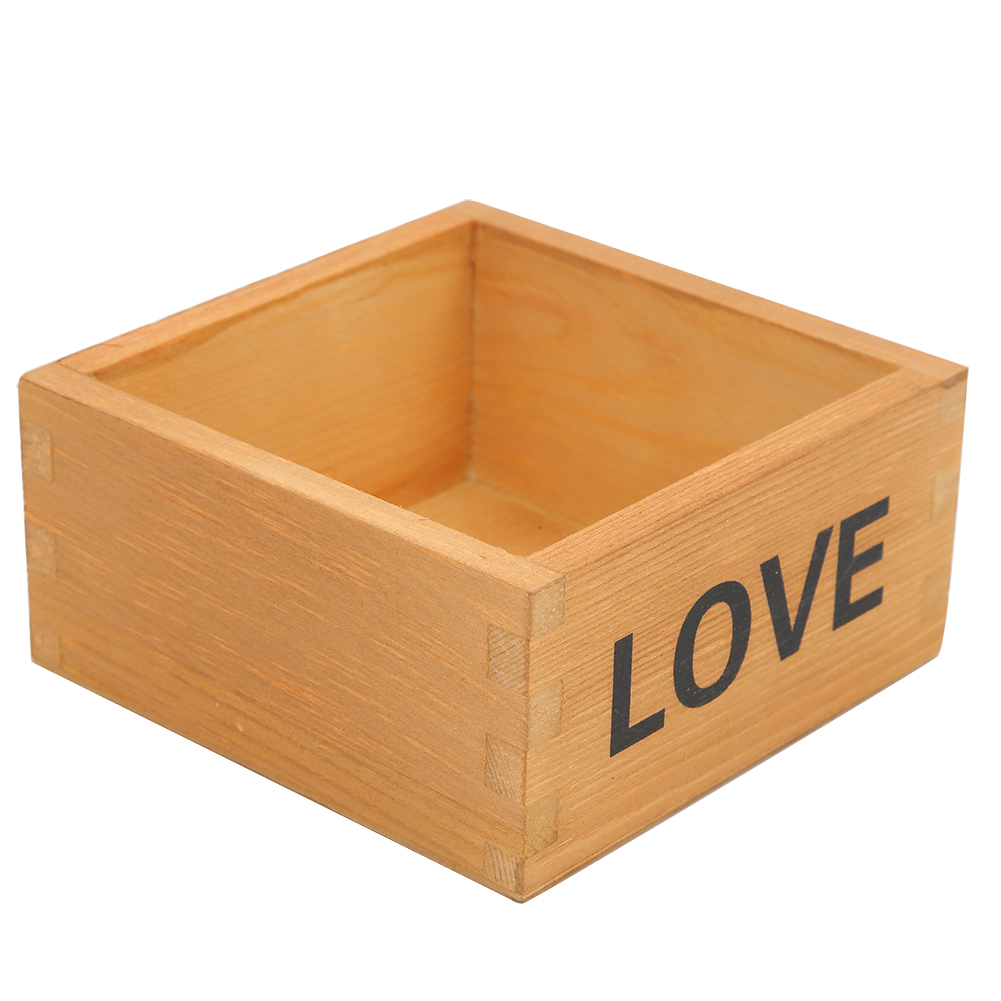 Set Aus 2 Sukkulententöpfen Aus Naturholz, 9,9 X 9,9 X 4,9 Cm, Dekoration Für Zuhause Oder Büro, Aufbewahrungskiste, Javax