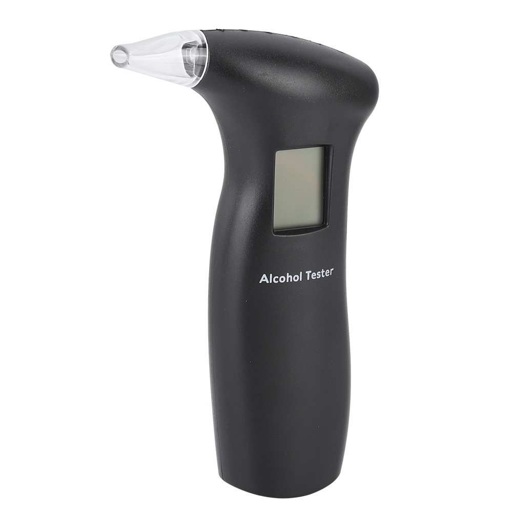 Tragbares Digitales Alkoholtestgerät Mit Halbleitersensor Und Hintergrundbeleuchtetem Display, Inklusive 3 Mundstücken, 2 Aaa-batterien Und Einem Abs-etui.