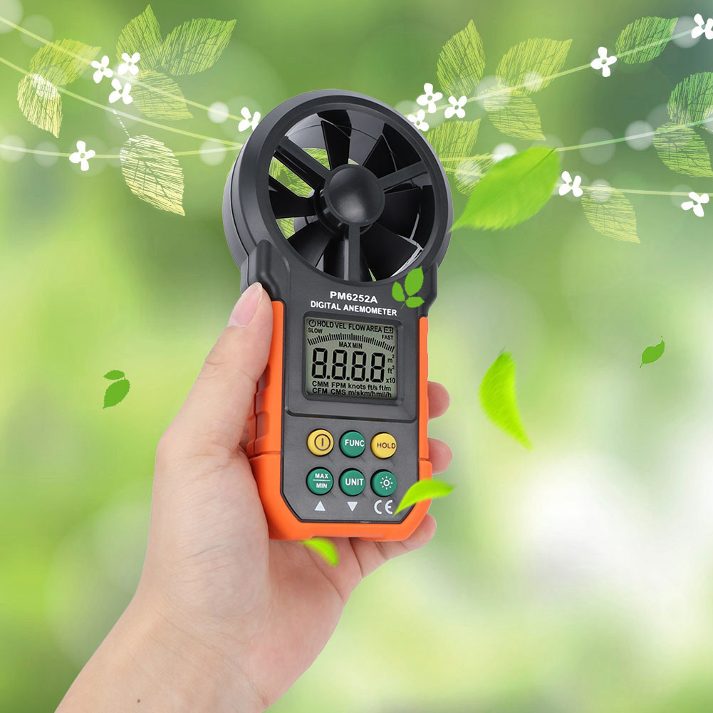 Pm6252a Tragbares Digitales Anemometer, Windgeschwindigkeits- Und Luftstrommessung Mit Lcd-bildschirm, 1 Stück Koffer