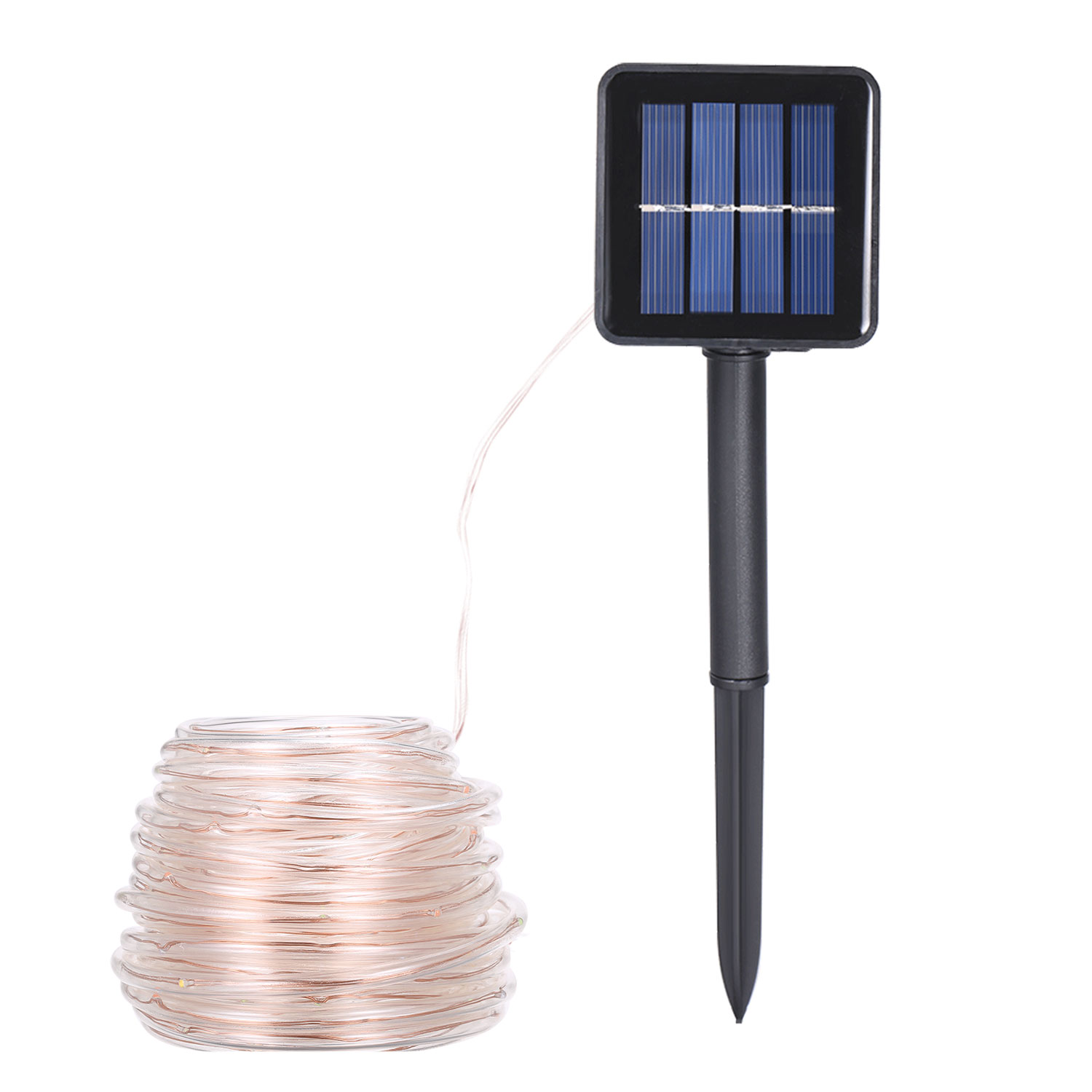 22 M Lange Solar-lichterkette Mit 200 Leds, Transparenter Schlauch, 8 Modi, Schutzart Ip67, Kupferdraht, Energiesparend, Wasserdichte Außendekoration