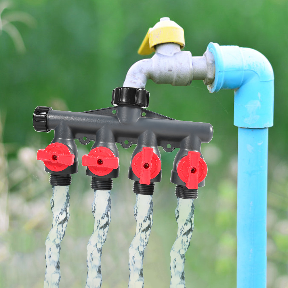 4-wege-g3/4-zoll-kunststoffschlauchverteiler Für Gartenwasserhahn, Wasseranschlussadapter, 1 Stück