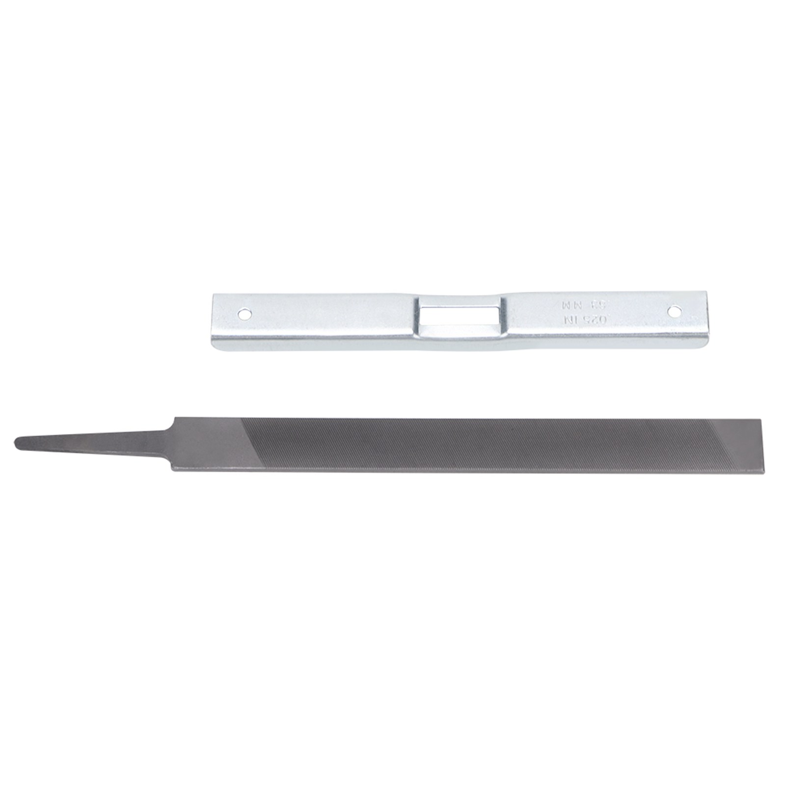 Set Mit 2 Universellen Kettensägenschärfwerkzeugen, Tiefenmesser Und Flacher Stahlfeile (19 X 1,5 Cm)