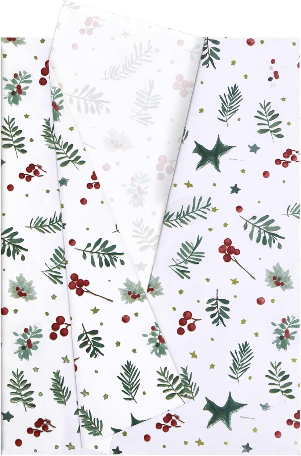 Jssevn - Packung Mit 60 Blatt Weihnachtlichem Seidenpapier, 50 X 35 Cm, Rot