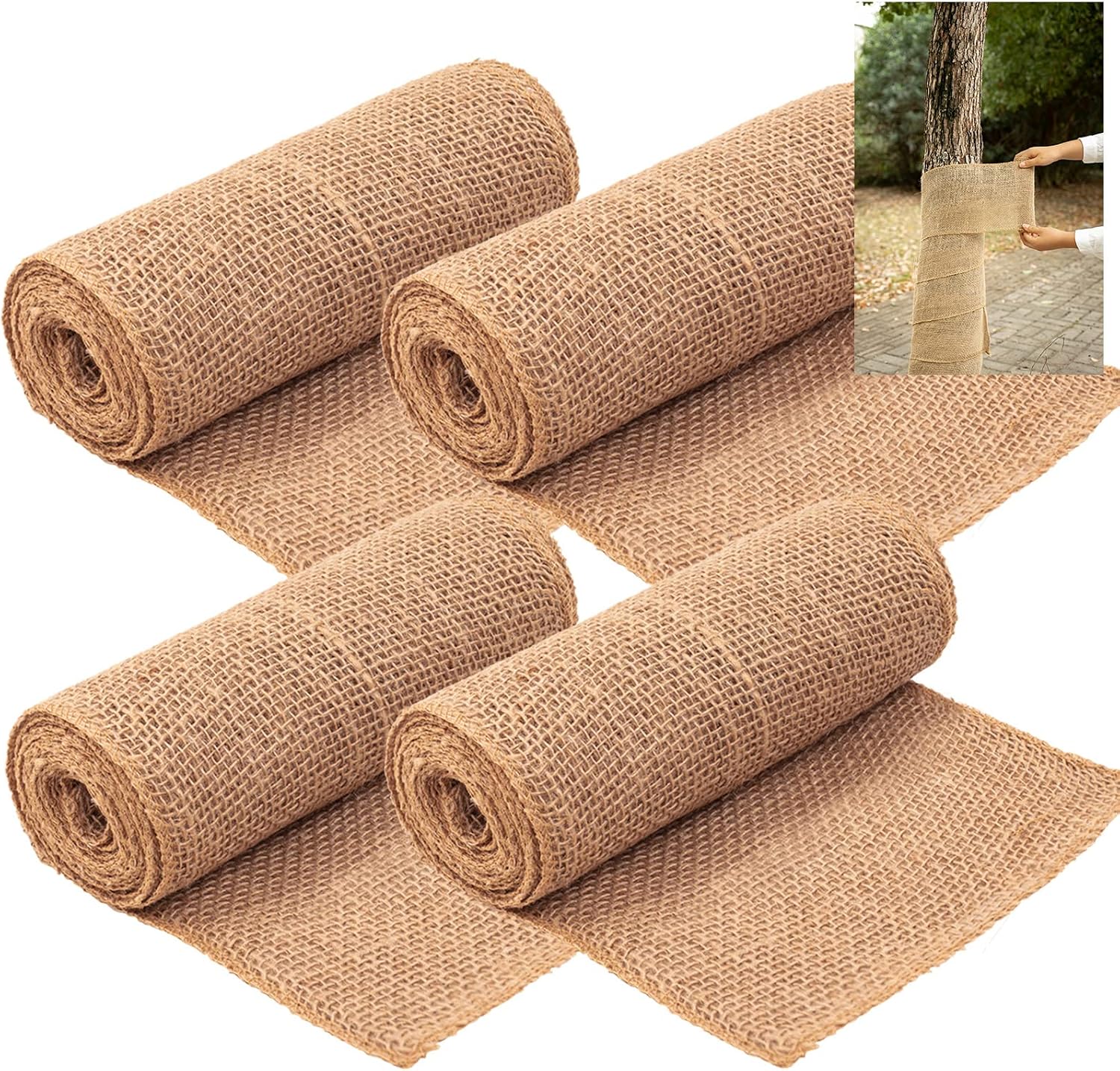Jssevn - Set Mit 4 Rollen Jutepapier Zum Schutz Von Gartenbäumen – 300 X 25 Cm – Zum Warmhalten Der Pflanzen