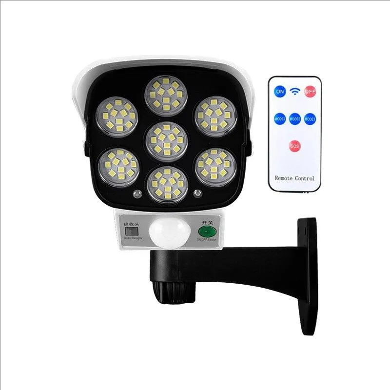 Jssevn - Fin Sicherheits- Und Diebstahlschutzkamera Mit Solarpanel, Bewegungsmelder Und Fernbedienung. Wasserdicht Mit Rotem Blinklicht Und 77-led-scheinwerfer.