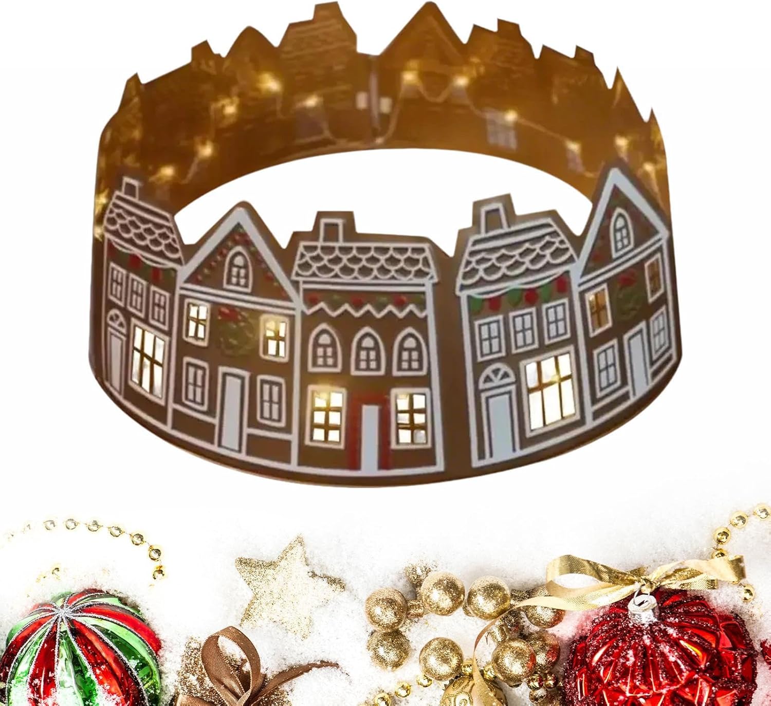 Jssevn - Led-beleuchtete Weihnachtsbaumdecke – Baumdecke, Baumschmuck, Christbaumkragen