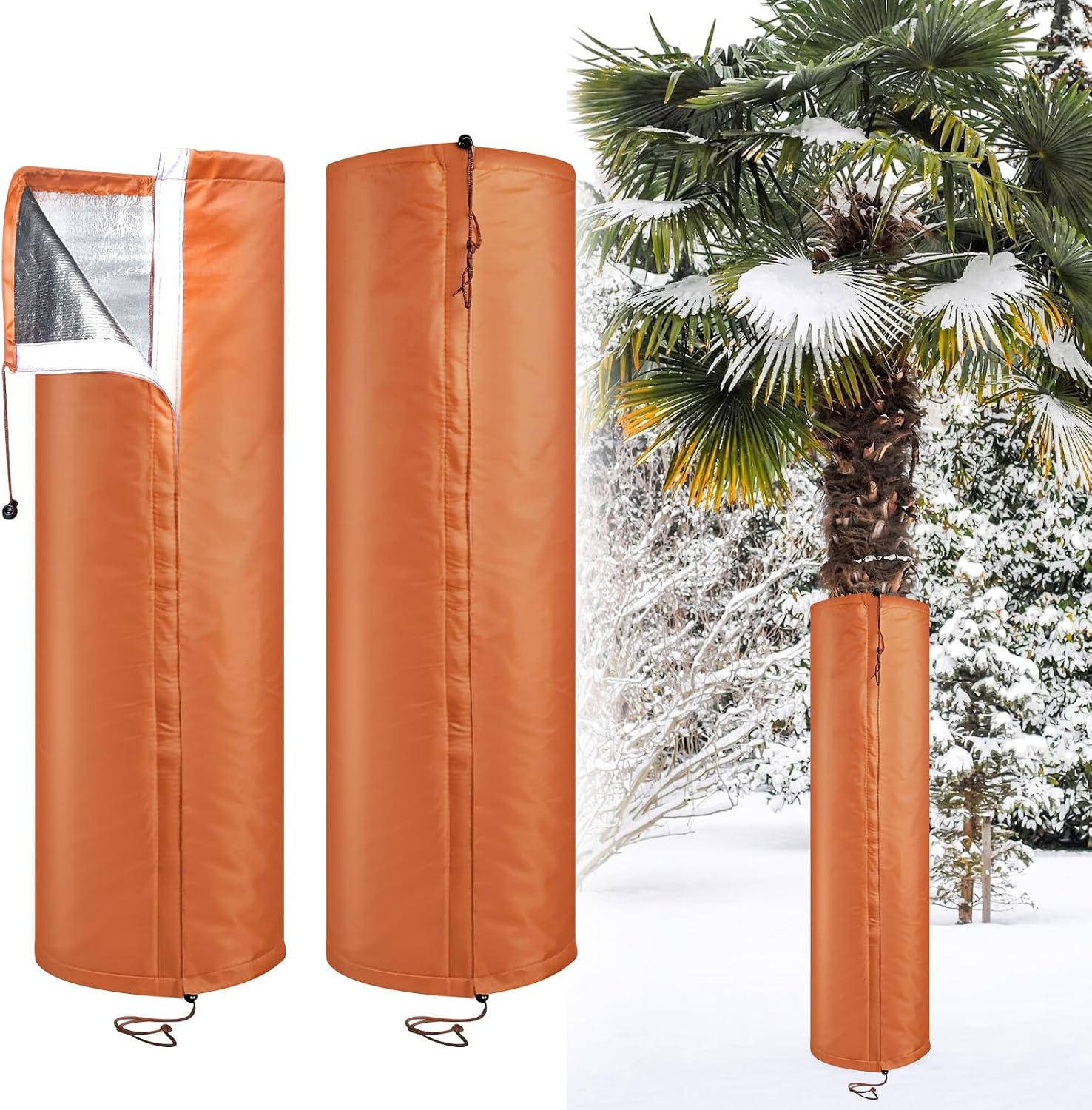 Jssevn - 2-teiliger Palmenwurzelschutz, Winterschutz Für Baum- Und Pflanzenstämme Mit Kordel, Kälteschutz Für Den Außenbereich, 20 Cm Durchmesser