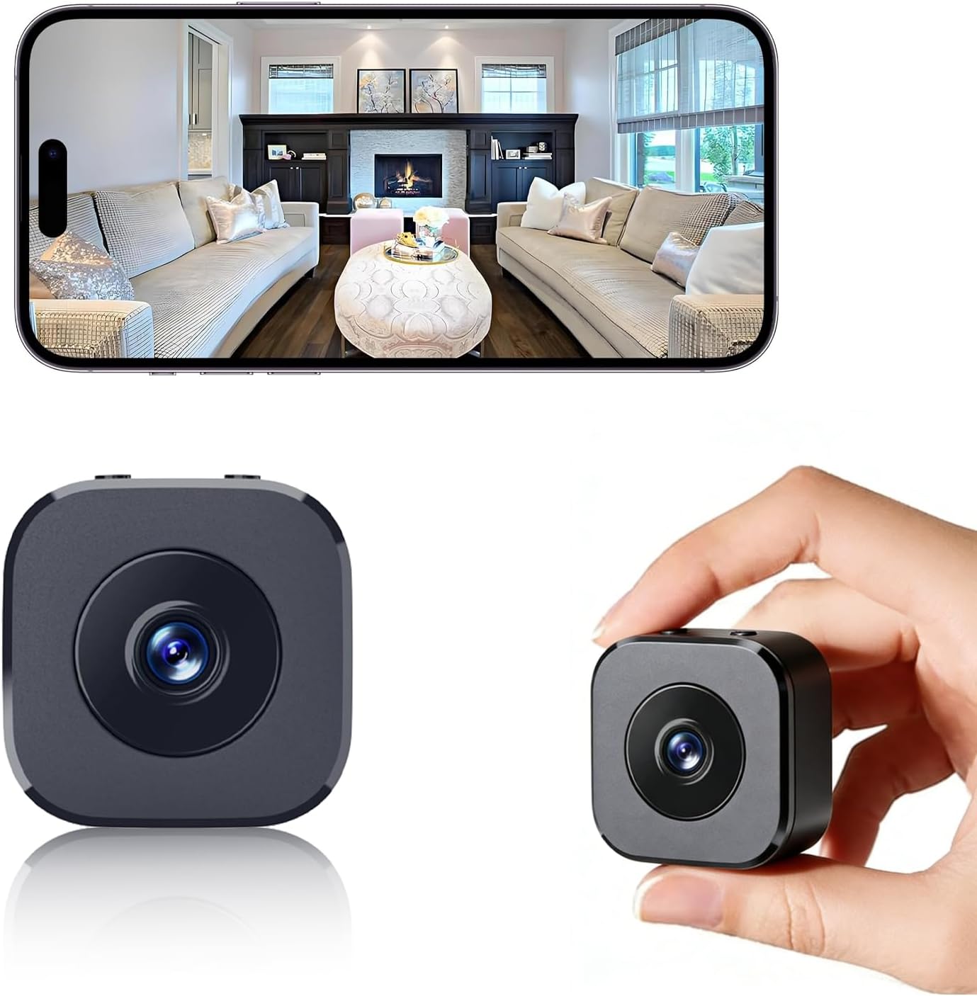 Jssevn - Mini-spionagekamera, Kabellose Wlan-hd-1080p-heimüberwachungskamera, Kamera Mit Nachtsicht Und Bewegungserkennung