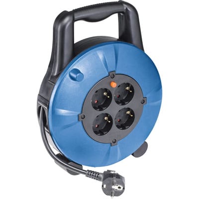 Kabelbox blau 10m H05VV-F 3G1,5 4 Dosen 230V/16A, IP20 mit Thermoschutz