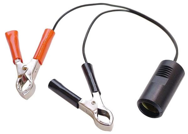 Adapterleitung 12V Batterieklem. auf Zigarettenanz 12V DC, 1m 2x0,75mm²