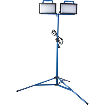 LED Arbeitsleuchte 2x30W "Optiline" Polycarb. IP54 3m Kabel, 6500Lm, 4000K, Stativ 1,2m, Ein/Aus-Sch.