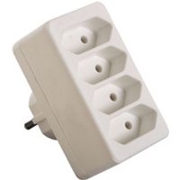 Euro-Multistecker 4-fach, weiß E: Schutzkontaktstecker A: 4x Euro-Steckdose Bild 2