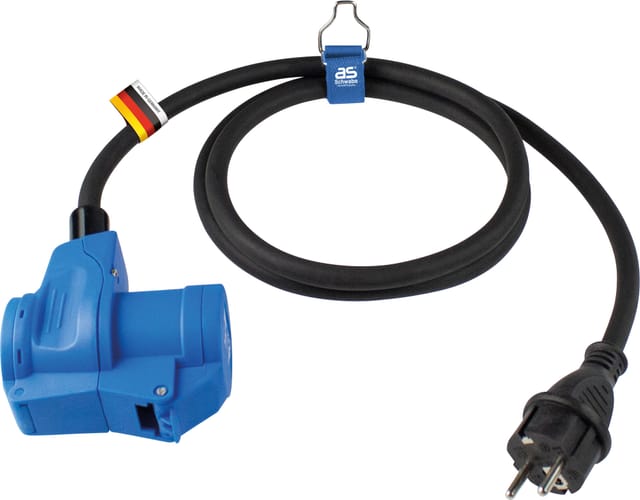 Adapterleitung 1,5m H07RN-F 3G2,5 schwarz Schutzkontaktst. auf CEE-Winkelk.m.D 230V/16A/3pol