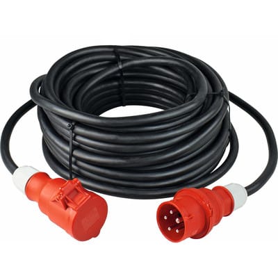 CEE-Verlängerung 1,6m H07RN-F 5G4 Gummileitung CEE-Stecker+CEE-Kupplung 400V/32A Made in Germany