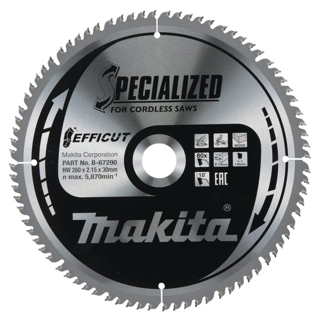 EFFICUT Sägeblatt ø260 x 30 x 80Z