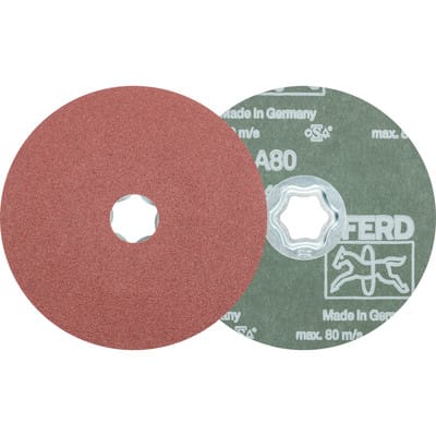 COMBICLICK Korund Fiberscheibe Ø 125 mm A80 für universelle Anwendungen (10)