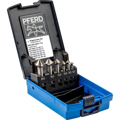 HSS-Kegelsenker-Set UGT 6-tlg. DIN 335 C 90° mit Ungleichteilung