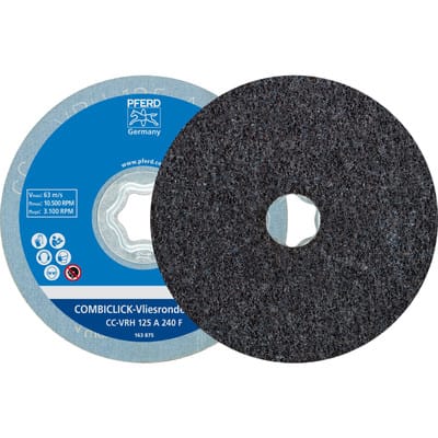 COMBICLICK harte Vliesronde CC Ø 125 mm A240F für Feinschliff und Finish mit Winkelschleifer (2)