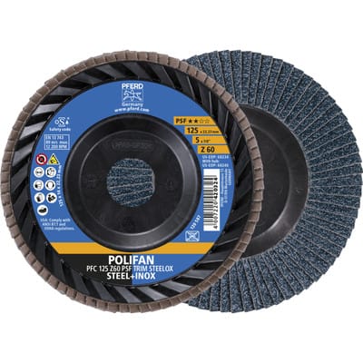 POLIFAN Fächerscheibe PFC 125x22,23 mm konisch Z60 Universallinie PSF TRIM STEELOX für Stahl/Edelstahl