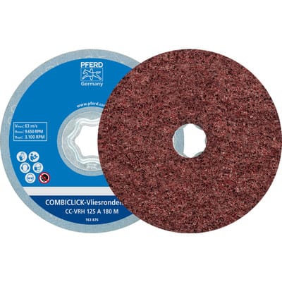 COMBICLICK harte Vliesronde CC Ø 125 mm A180M für Feinschliff und Finish mit Winkelschleifer (2)