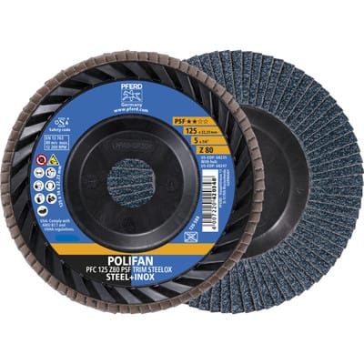 POLIFAN Fächerscheibe PFC 125x22,23 mm konisch Z80 Universallinie PSF TRIM STEELOX für Stahl/Edelstahl