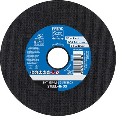 Trennscheibe EHT 125x1,0x22,23 mm gerade Leistungslinie SG STEELOX für Stahl/Edelstahl (5)