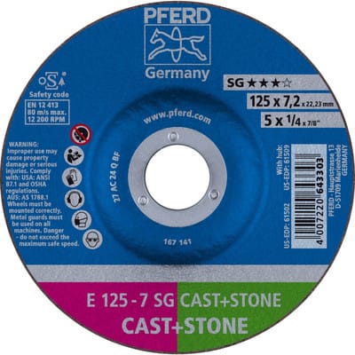 Schruppscheibe E 125x7,2x22,23 mm Leistungslinie SG CAST+STONE für Guss/Stein (2)
