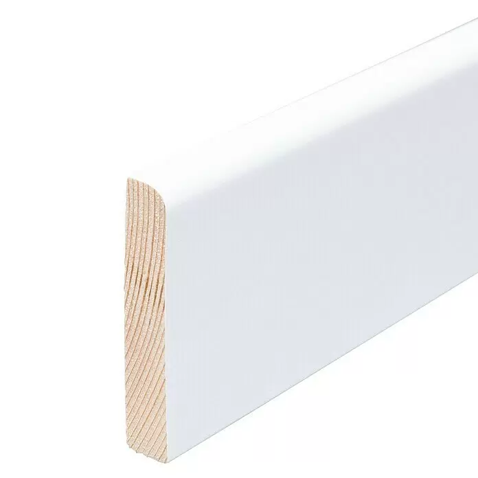 Sockelleiste (240 x 1 x 5,8 cm, Kiefer, Weiß)