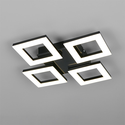 Reality LED-Deckenleuchte Cemi 31 x 31 cm schwarz matt neutralweiß