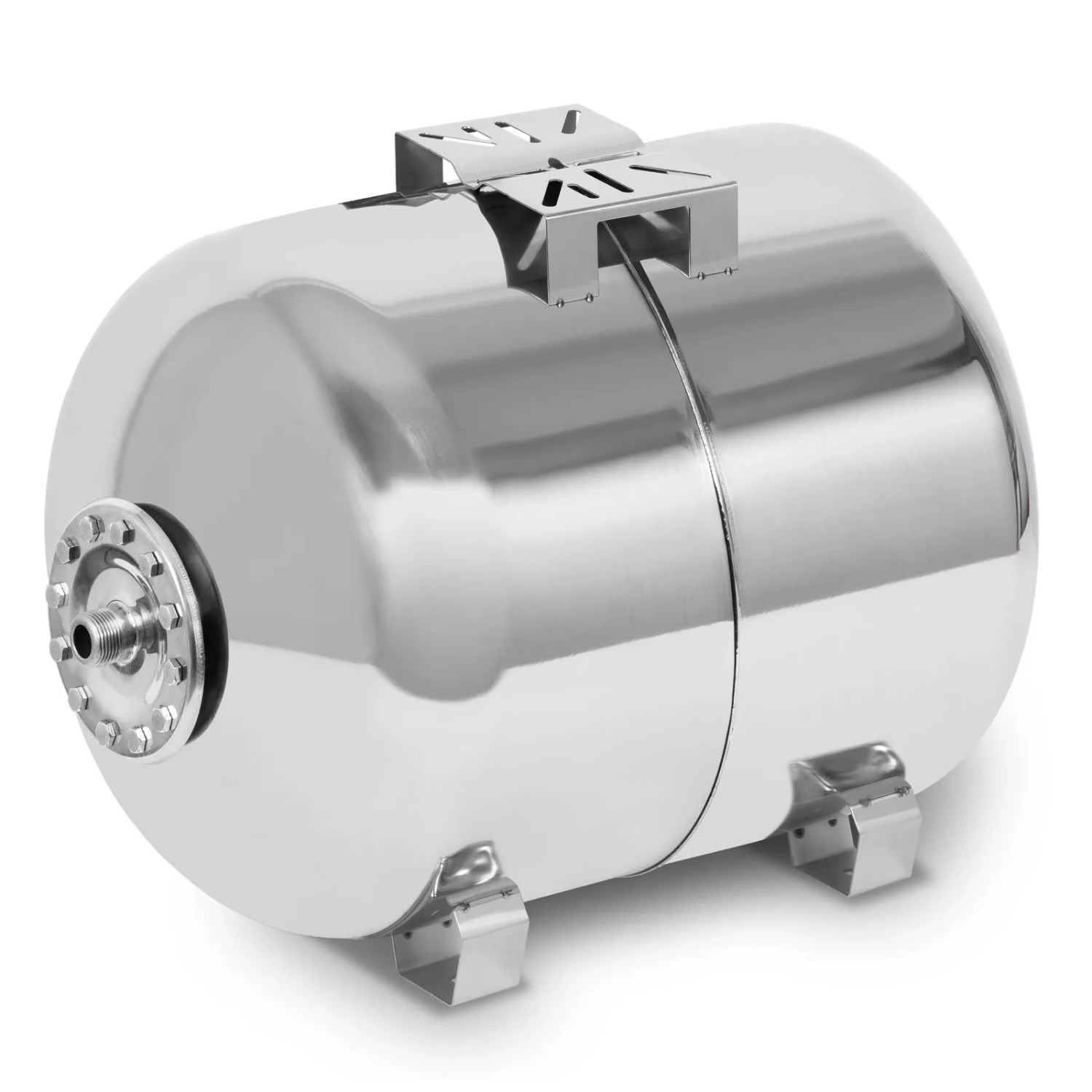 EBERTH Druckkessel 100L 6 Bar Wasserspeicher 1 Zoll für Hauswasserwerk Edelstahl
