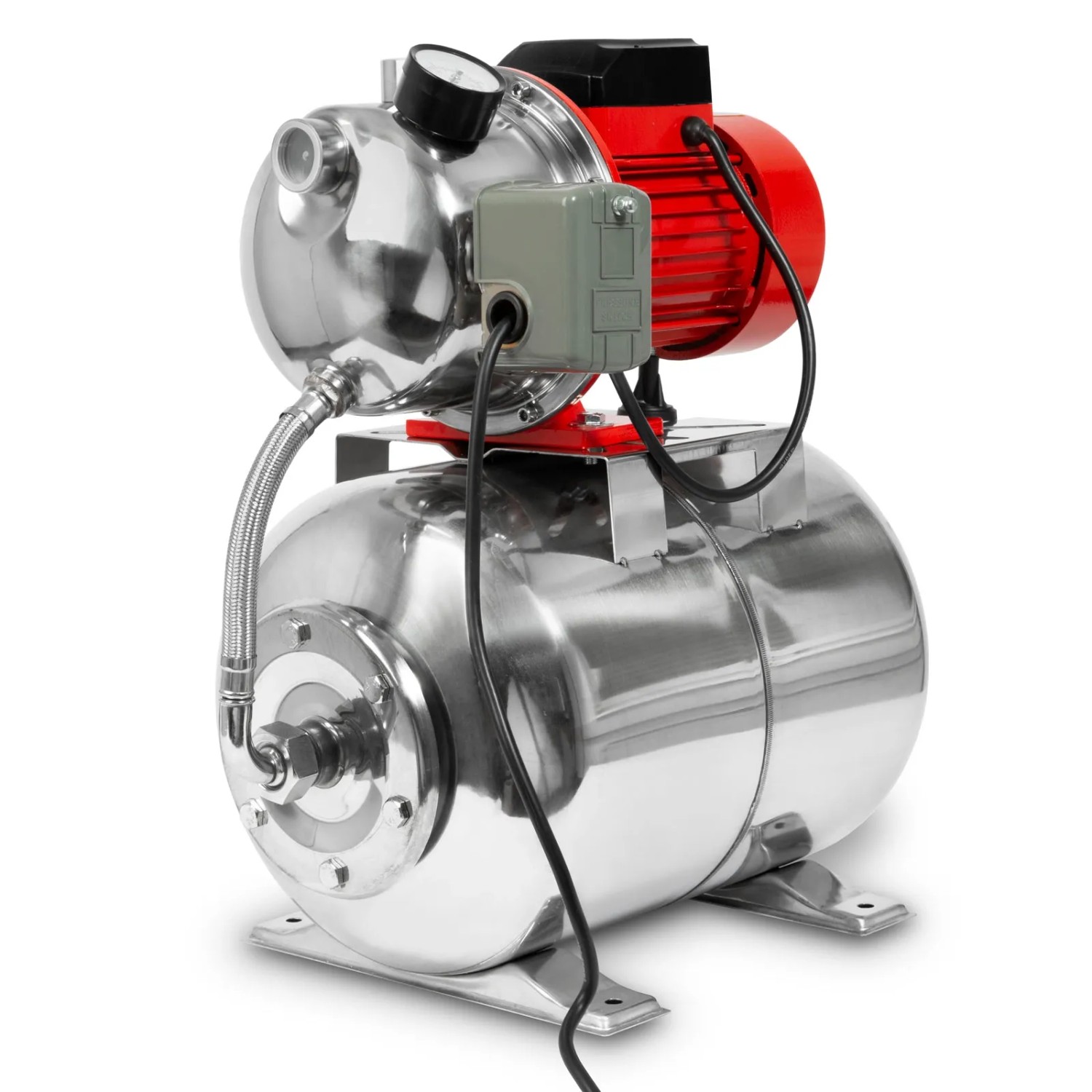 EBERTH Hauswasserwerk 3600 L/h 750W 24L Druckkessel aus Edelstahl