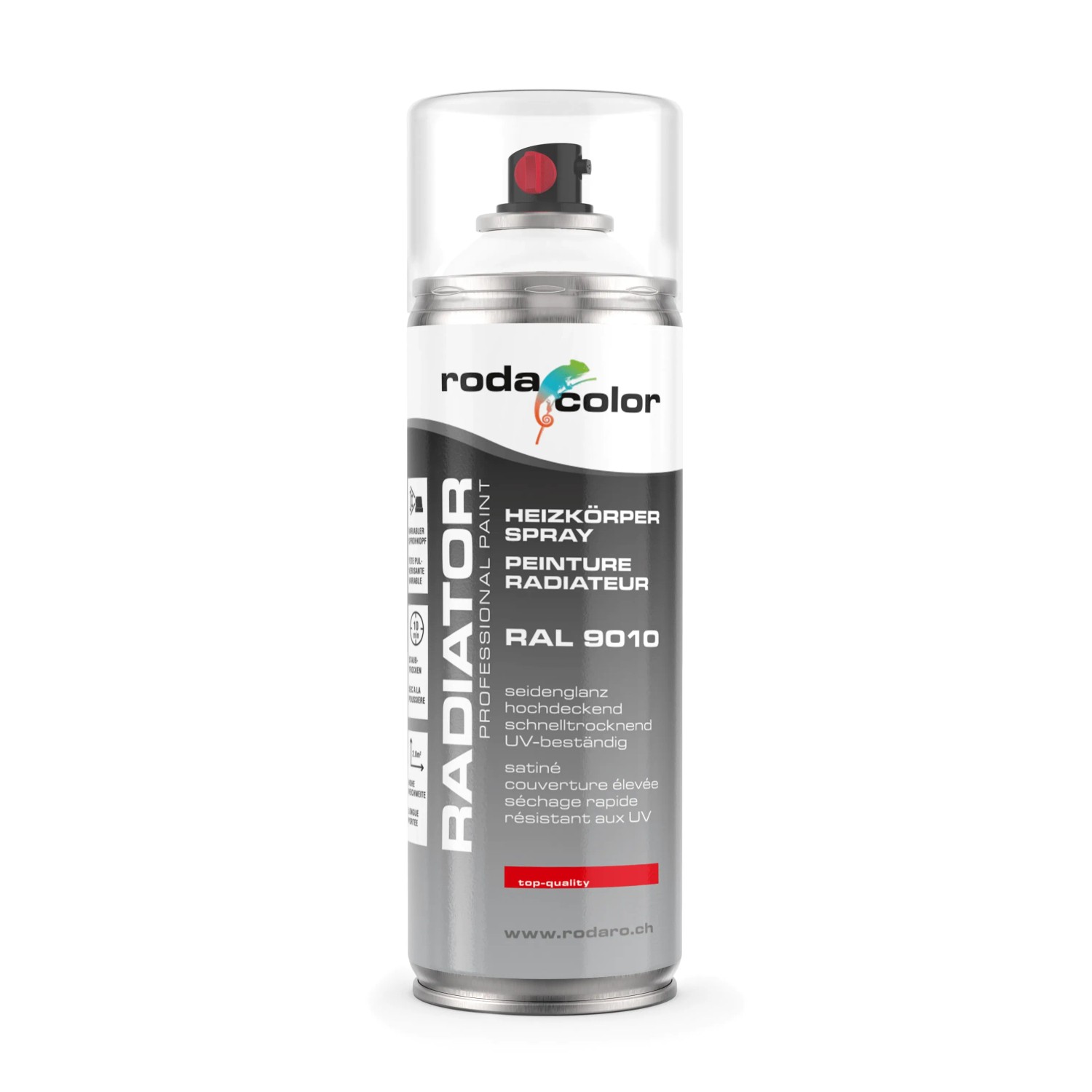 RodaColor Heizkörperspray Sprühlack 400ml RAL9010 Reinweiss