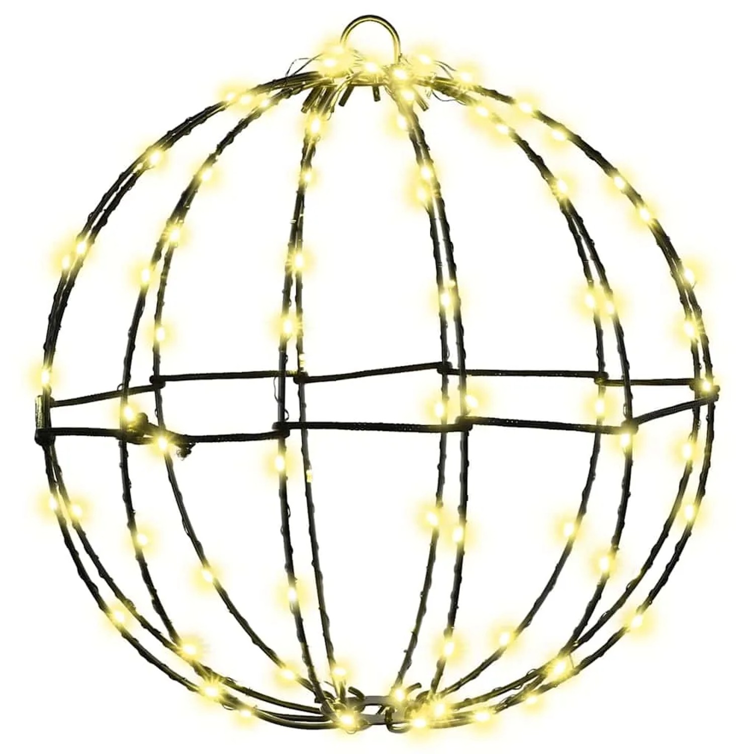 vidaXL Ball mit 96 LEDs Warmweiß 30 cm Metall 42019105