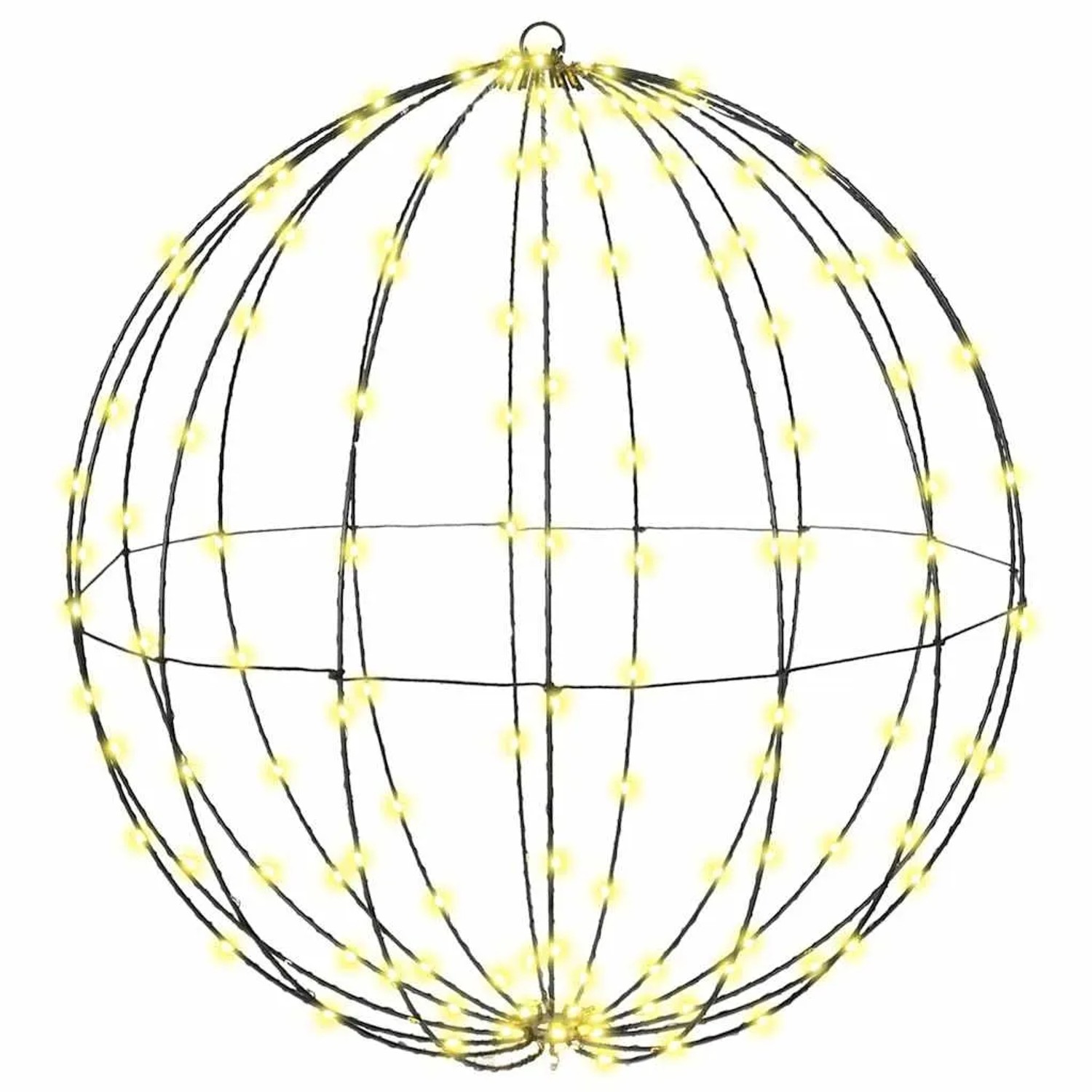 vidaXL Ball mit 192 LEDs Warmweiß 60 cm Metall 42019108