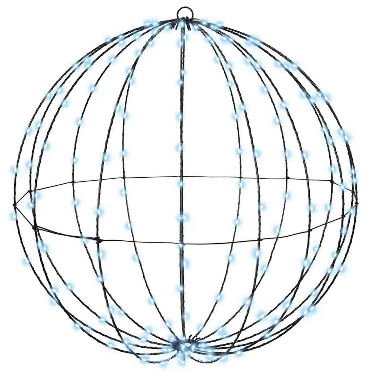 vidaXL Ball mit 192 LEDs Kaltweiß 60 cm Metall 42019116