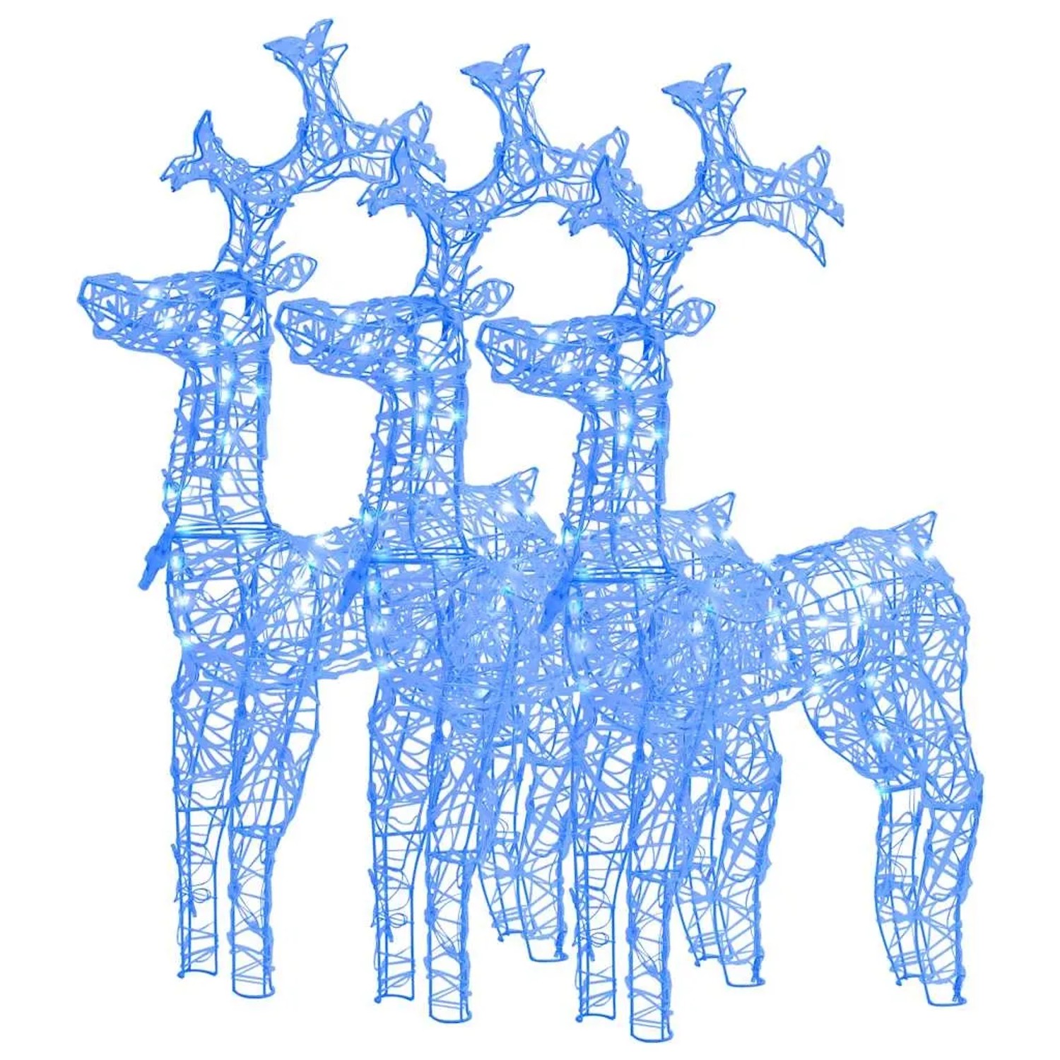 vidaXL Rentiere Weihnachtsdekoration 3 Stk 60x16x100 cm Acryl 3154367