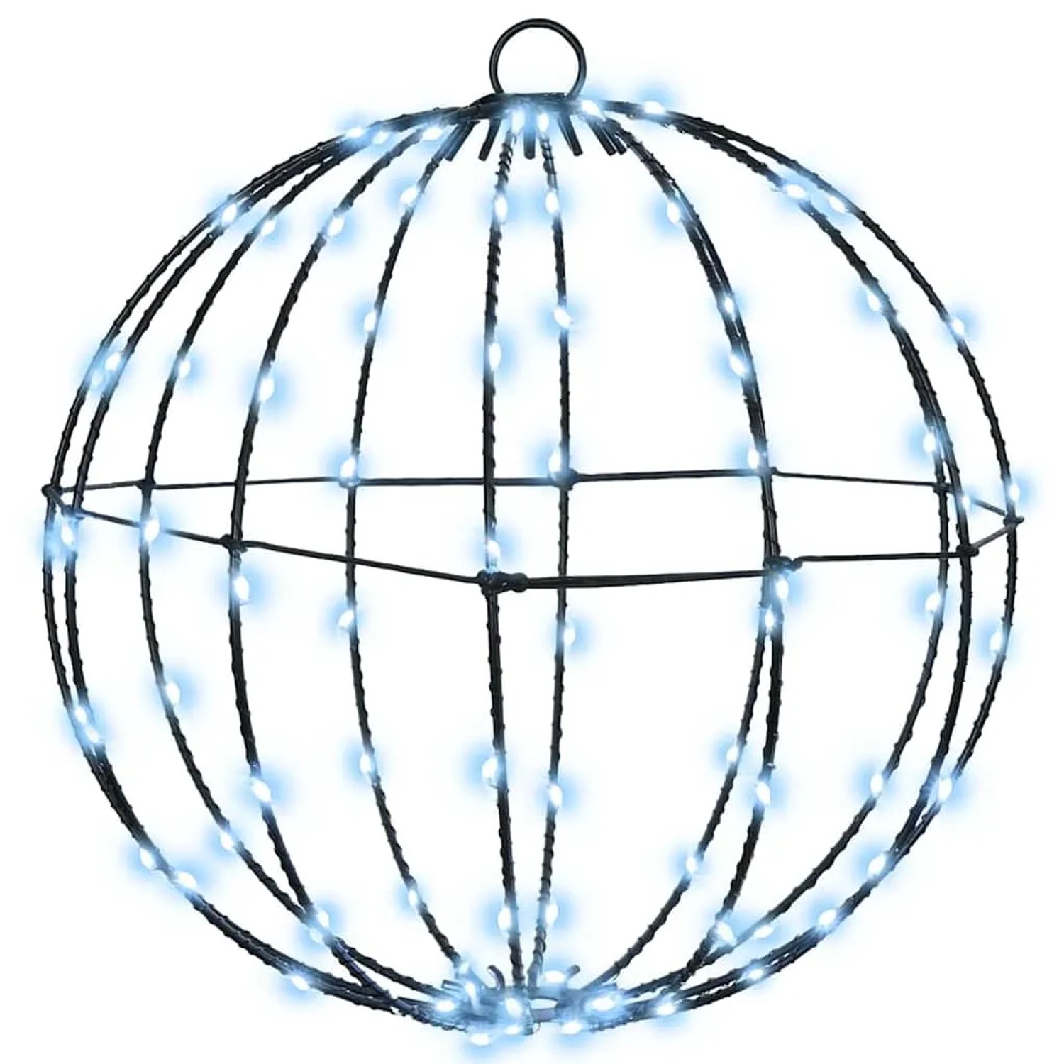 vidaXL Ball mit 96 LEDs Kaltweiß 30 cm Metall 42019113