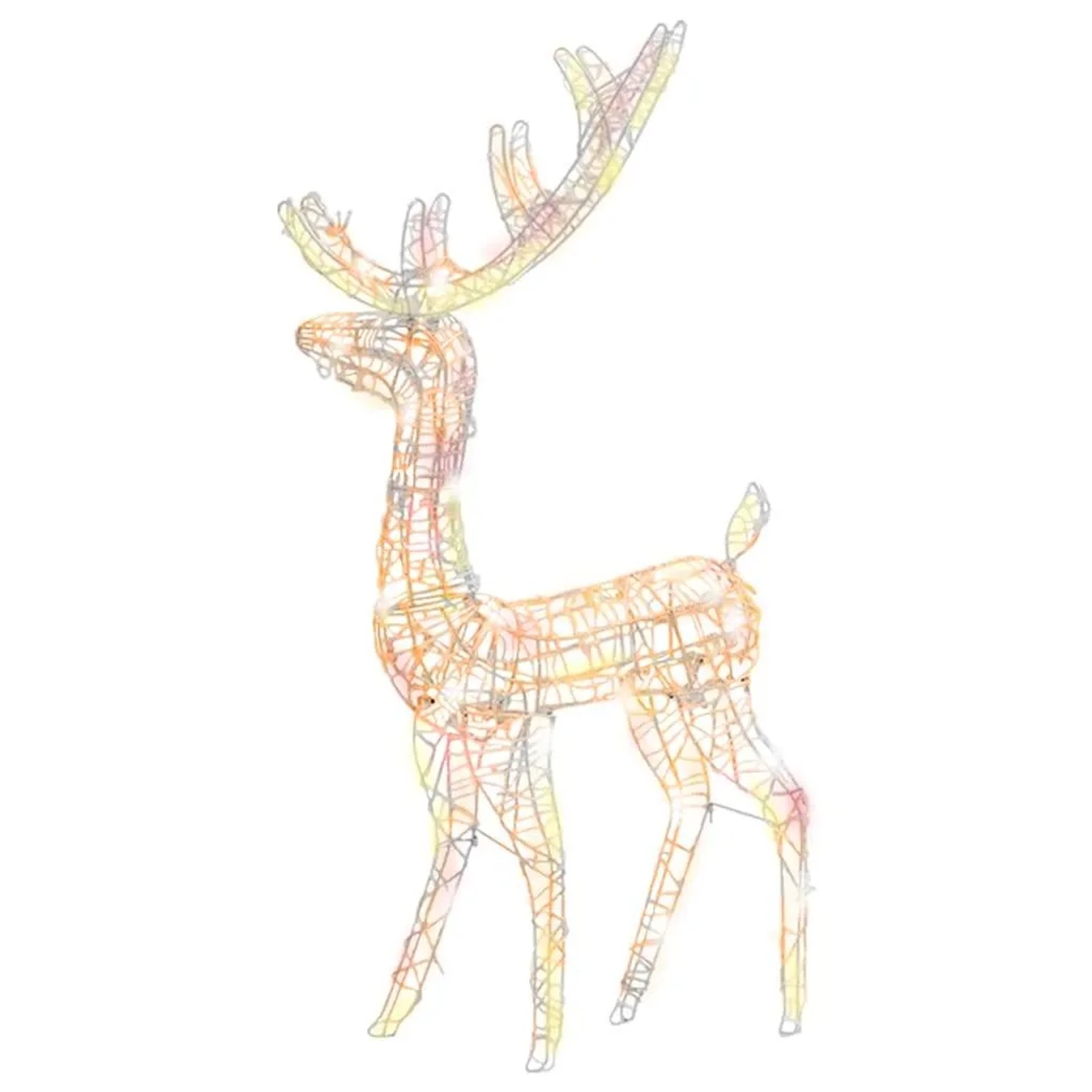 vidaXL Rentier Weihnachtsdekoration Acryl 3 Stk 120 cm Mehrfarbig 3154352