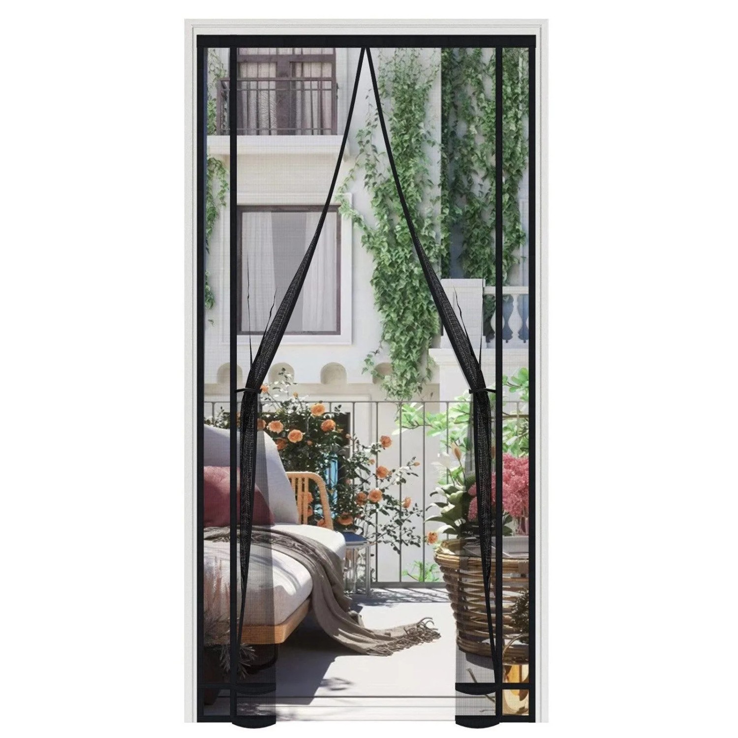 Sekey Magnetisches Fliegengitter für Balkon Insektenschutz ohne Bohren Mückenschutz für Balkontür120x210cm