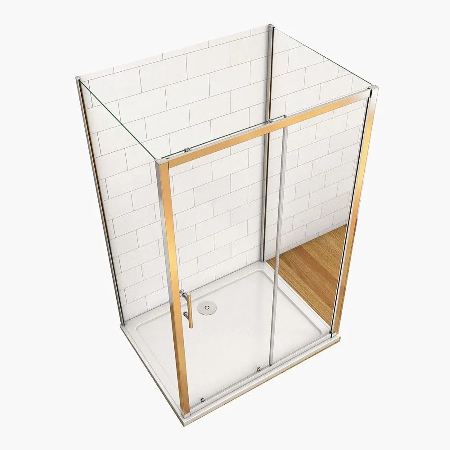 Duschparadies U Duschkabine 130 x 80 x 80 x 185cm U-Kabine Schiebetür Mit Seitenwand 5mm ESG Sicherheitsklarglas Dusche Duschabtrennung Verchromt