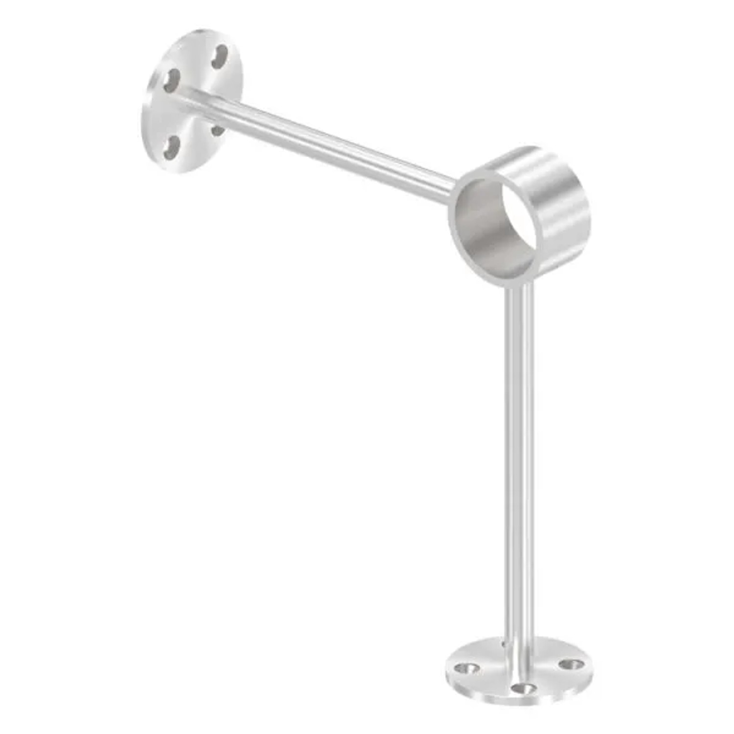 FeNau Fußlaufstütze Edelstahl V2A Für Rohr Ø 42,4 mm Geschliffen Korn 240