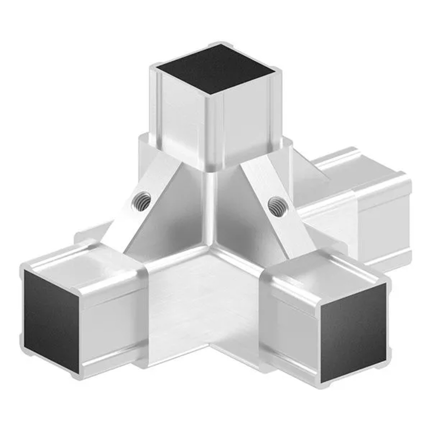 FeNau T-Stück Edelstahl V2A Für Rohr 30x30x2,0 mm M6 Mit Seitlichem Abgang Im Set