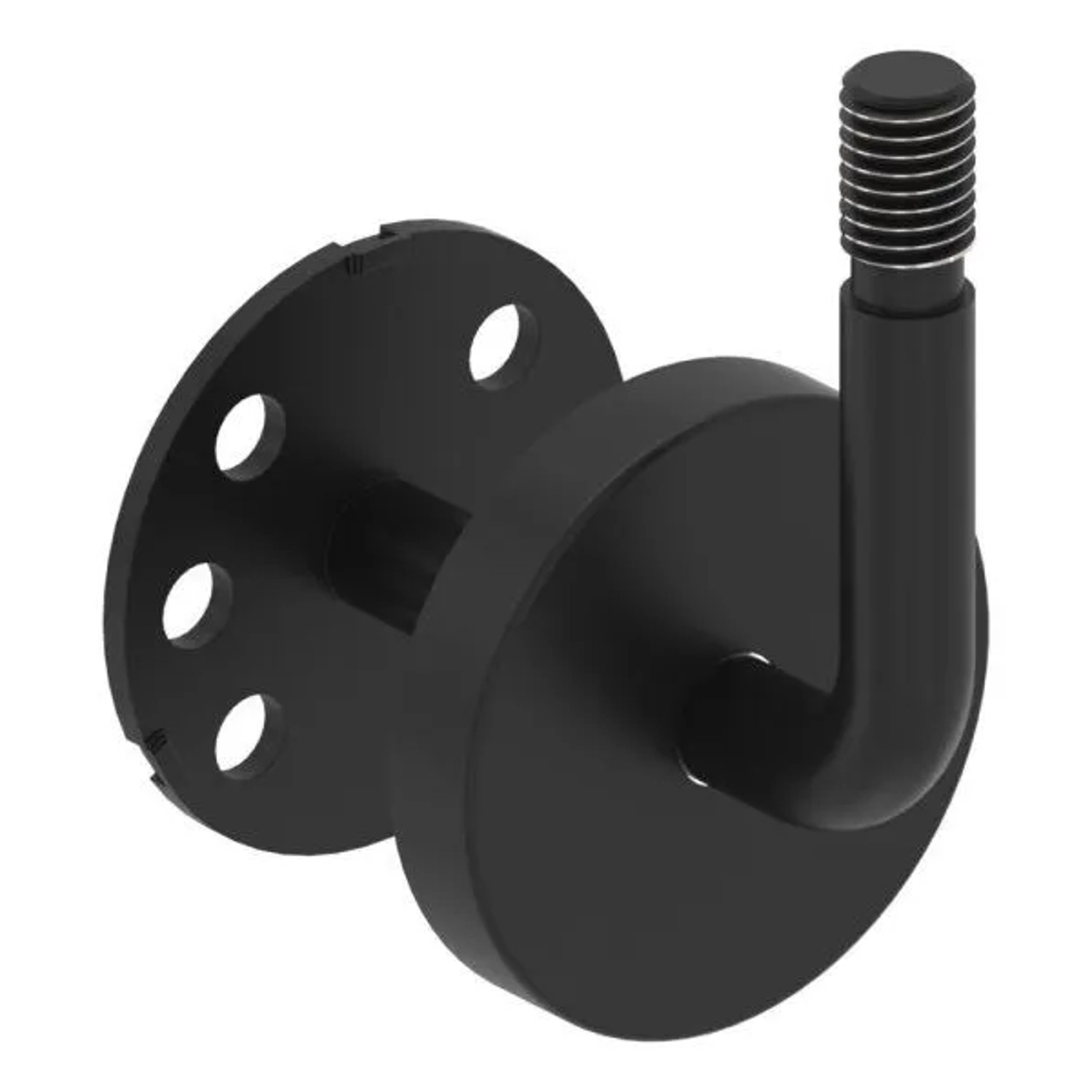 FeNau Handlaufhalter Edelstahl V2A M12 Wandabstand 75 mm RAL 9005 Schwarz Matt Inkl. Rosette