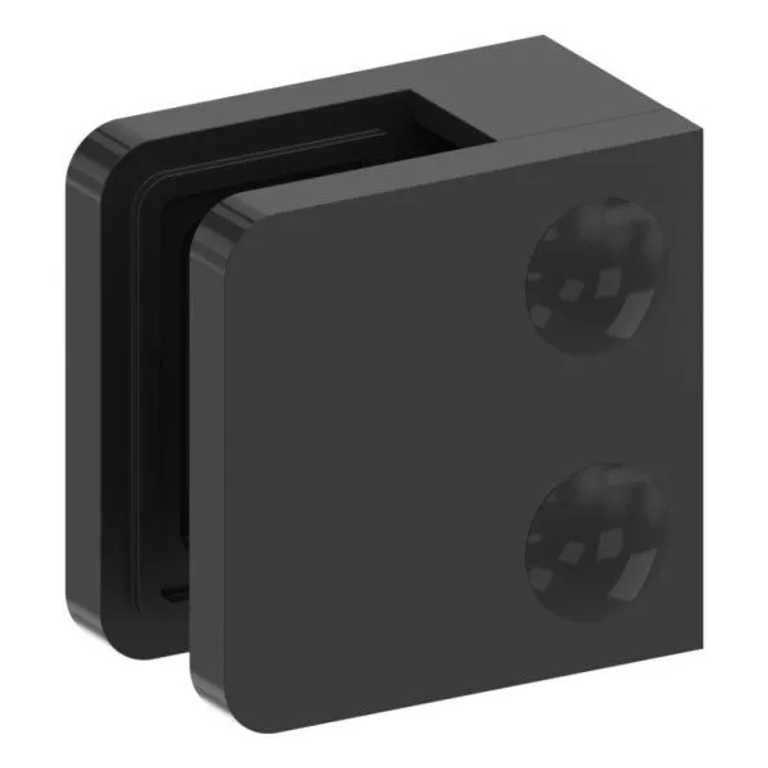 FeNau Glasklemme Zinkdruckguss 45 X 45 X 27 mm Pulverbeschichtet RAL 9005 Matt Gerade Ohne AbZ