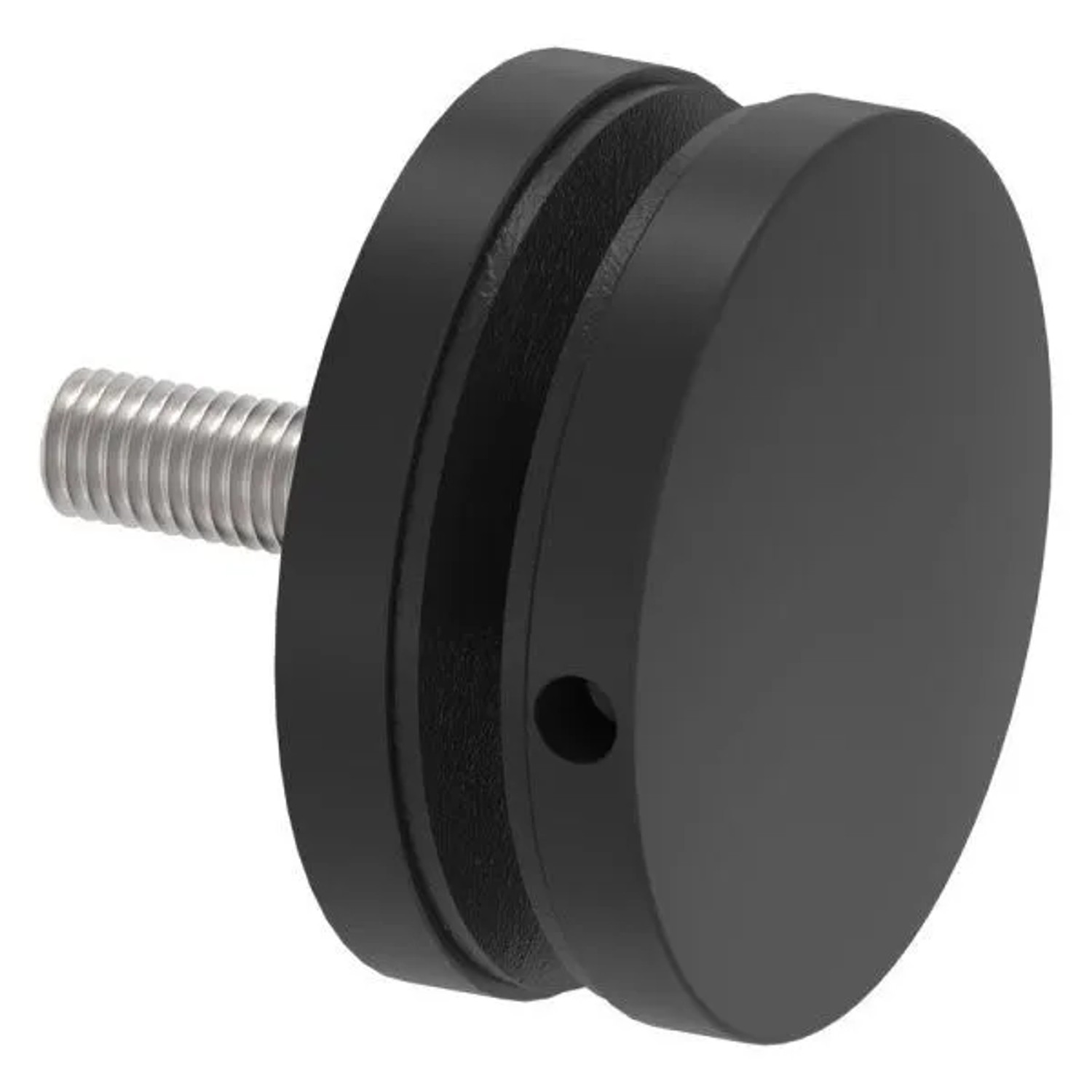 FeNau Glaspunkthalter Edelstahl V2A Ø 52 mm M10 Für Glas 6,0-21,52 mm RAL 9005 Schwarz Matt
