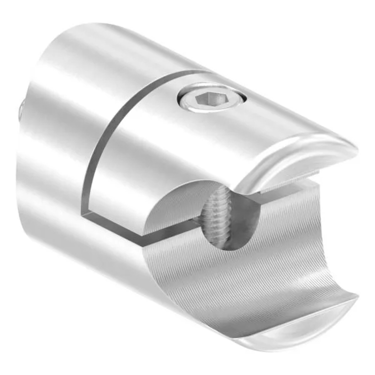 FeNau Halter Edelstahl V2A Für Rohr Ø 21,3 mm Auf Rohr Ø 42,4 mm Geschliffen Korn 240 M6