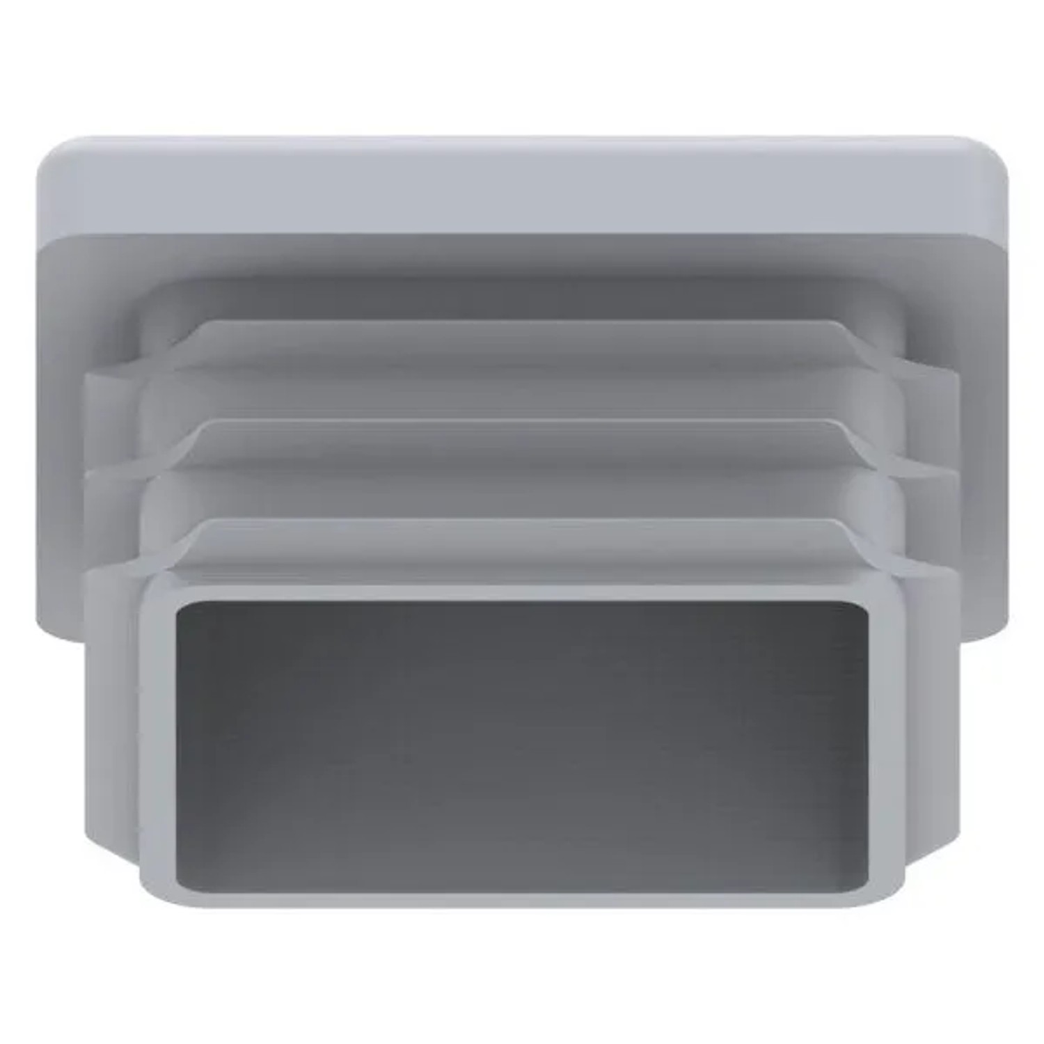 FeNau Einsteckkappe Kunststoff Für Quadratrohr 40 X 40 mm Wandstärke 3,0 mm Grau