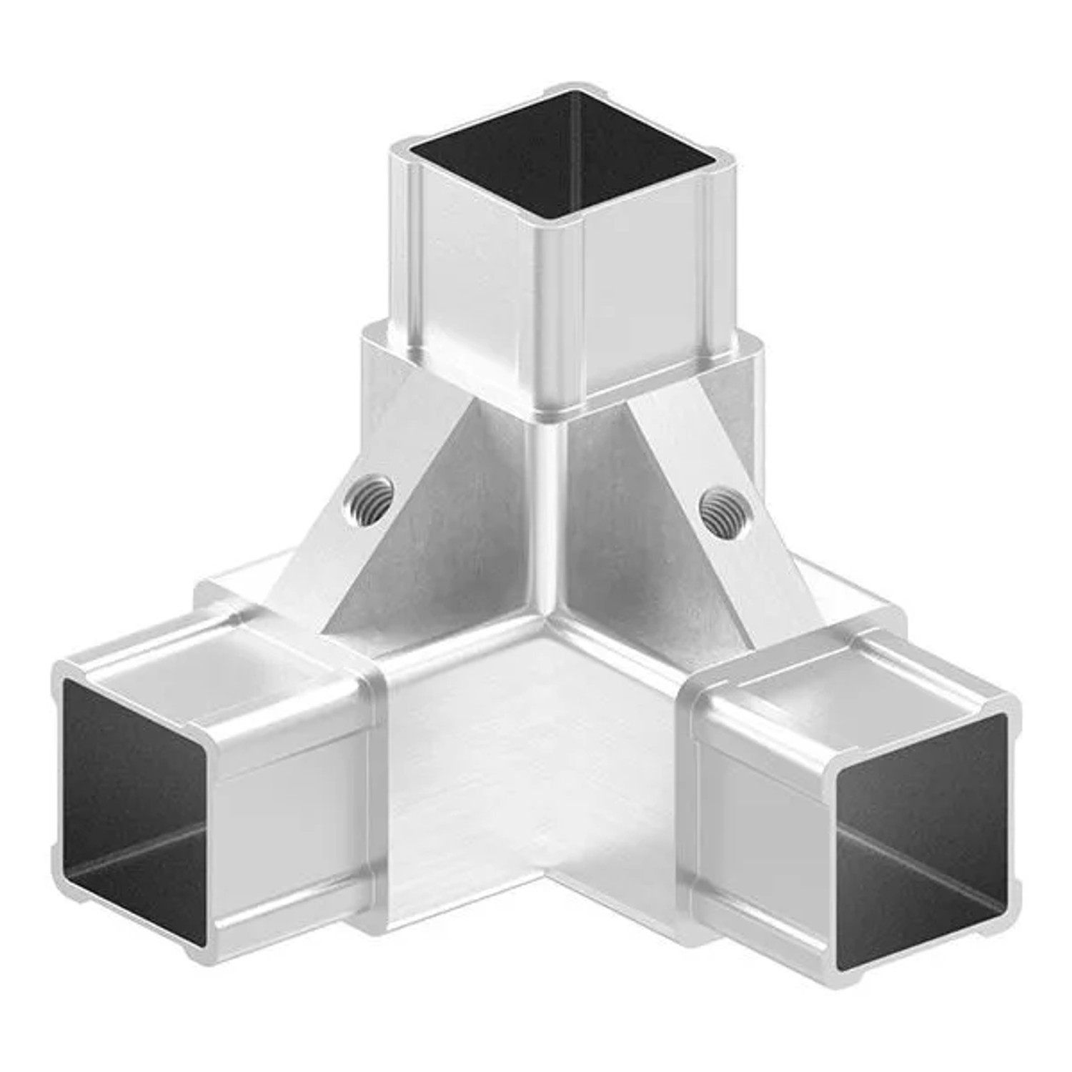 FeNau Eckverbinder 90 Grad Mit Abgang Edelstahl V2A Für Rohr 30x30x2,0 mm M6