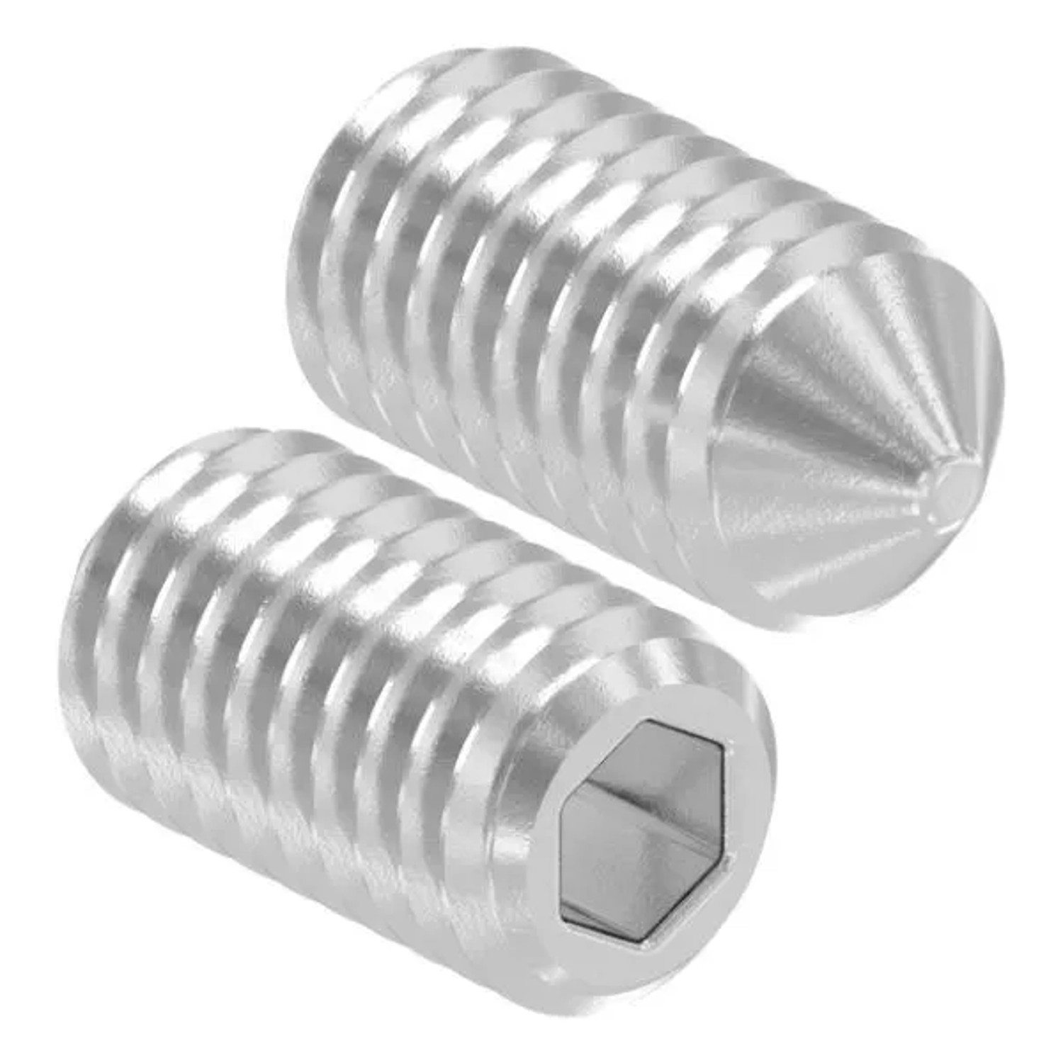 FeNau Gewindestift Edelstahl V2A M5 X 10 mm Mit Innensechskant Spitze DIN 914